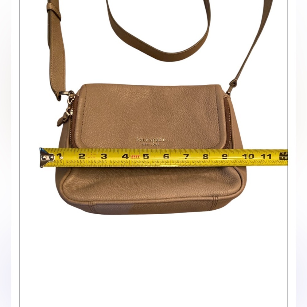 Kate Spade Tan Run Around Pebbled Leather Crossbody Bag - Picture 5 of 6